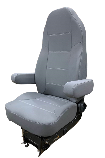 Seat Inc. Legacy Silver Seat W/ Mid Back, STD Base, Heat - DuraLeather Gray  - 4 State Trucks