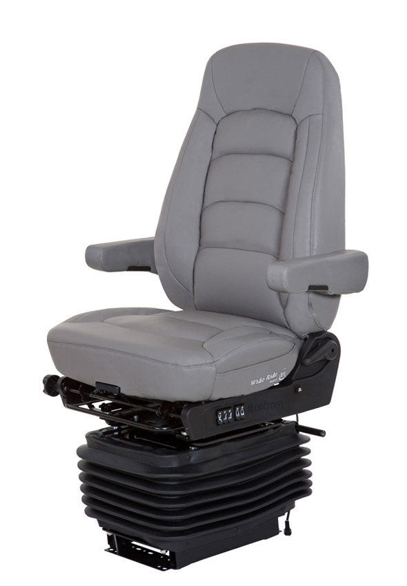 Bostrom Pro Ride Truck Seat in Gray Ultra-leather with Dual Arms