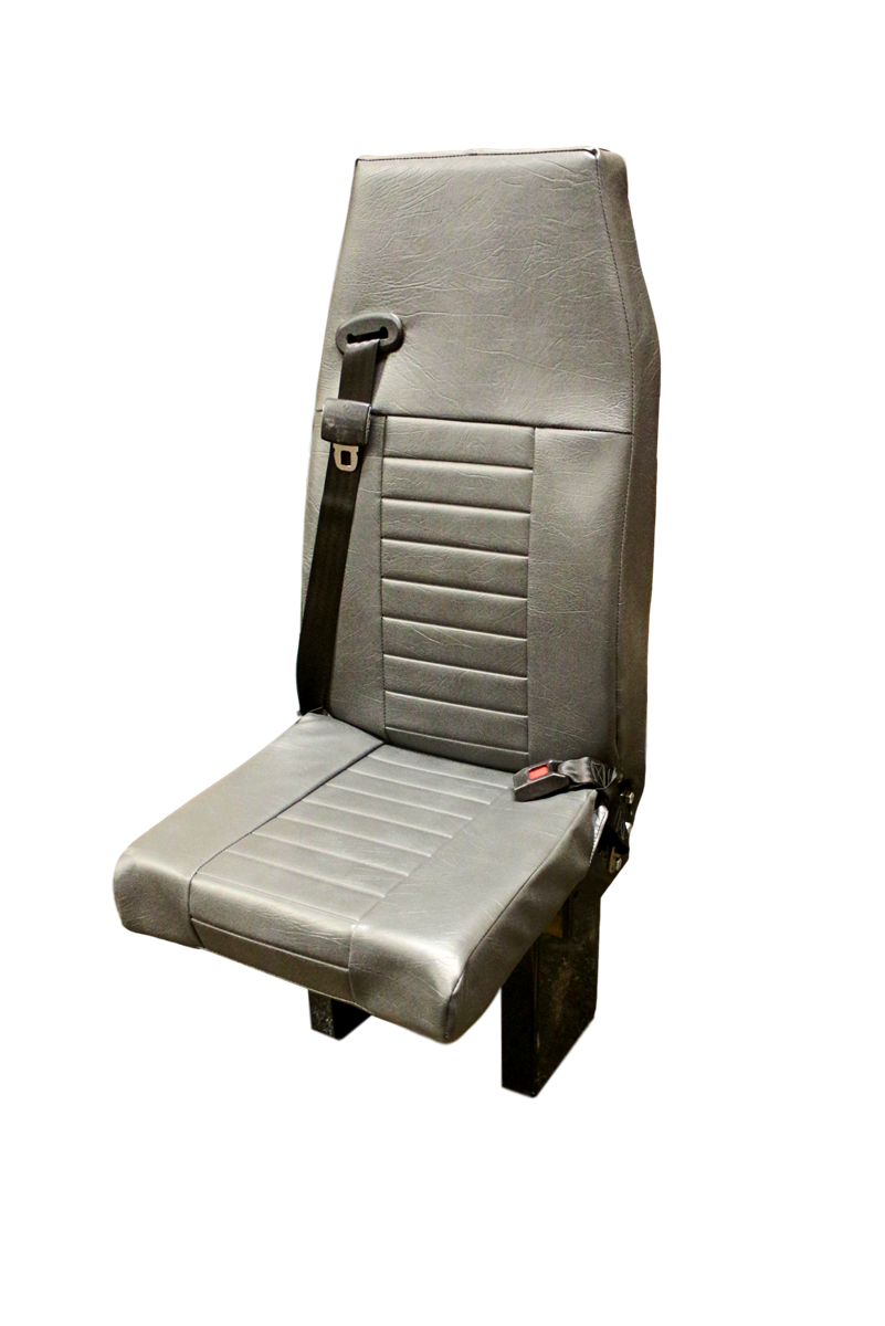 Double Mid Back BV Foldaway Bus Seat in Black Cloth with 3-Point