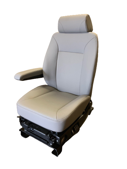 Knoedler Air Chief Truck Seat W/ Heat/Cool, Massage, 2 Lumbar Supports,  Dual Armrests, Swivel - Black Leather - 4 State Trucks