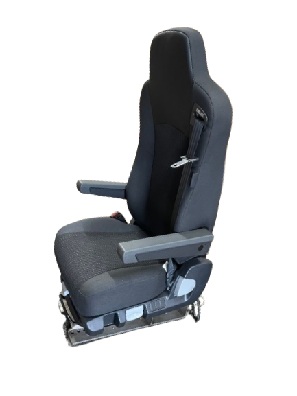 ISRI 6832/872 NTS RH W/ OPS Bus Seat - Black Cloth - Dual Armrest - 3-Point Seat Belt - High Back