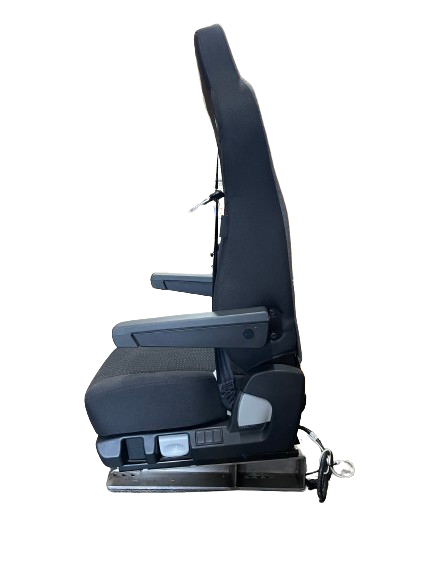 ISRI 6832/872 NTS RH W/ OPS Bus Seat - Black Cloth - Dual Armrest - 3-Point Seat Belt - High Back