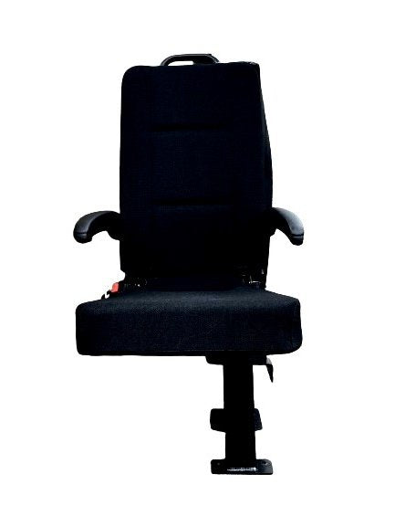 GO-ES Single Flip Swivel Seat with 3 Point Seatbelt Black Vinyl - Streetside