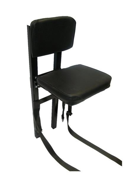 Jump Seat 01 - Step Van Seat with 8" Wide Mounting Rails in Black Vinyl