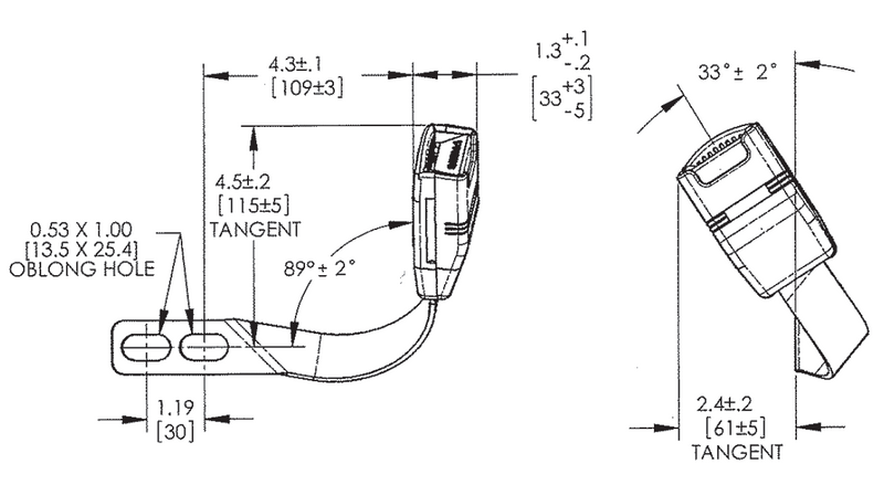 Under Seat Retractor – Replacement Rigid Mount Buckle – Freedman PN 56182