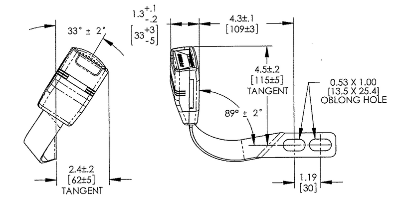 Under Seat Retractor – Replacement Rigid Mount Buckle – Freedman PN 56183