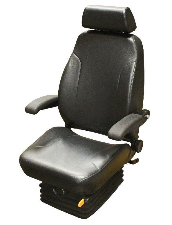 Seats Inc TLS-15 Mechanical Suspension Seat in Black Vinyl with Headrest & Arms