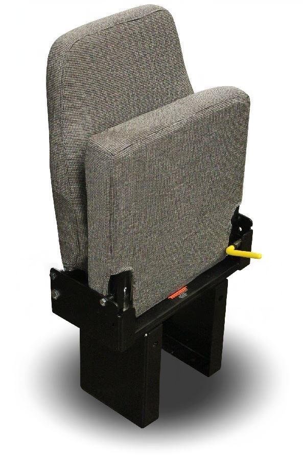 Jump Seat 10 – Floor Mounted Flip-Up Seat with 2 Point Seat Belt in Gray Cloth