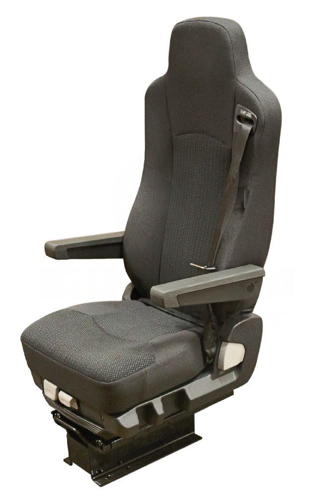 ISRI 6832 Bus Driver Seat with Dual Arms and 3-Point Belt in Black Cloth (P/N: 6832/872 NTS)