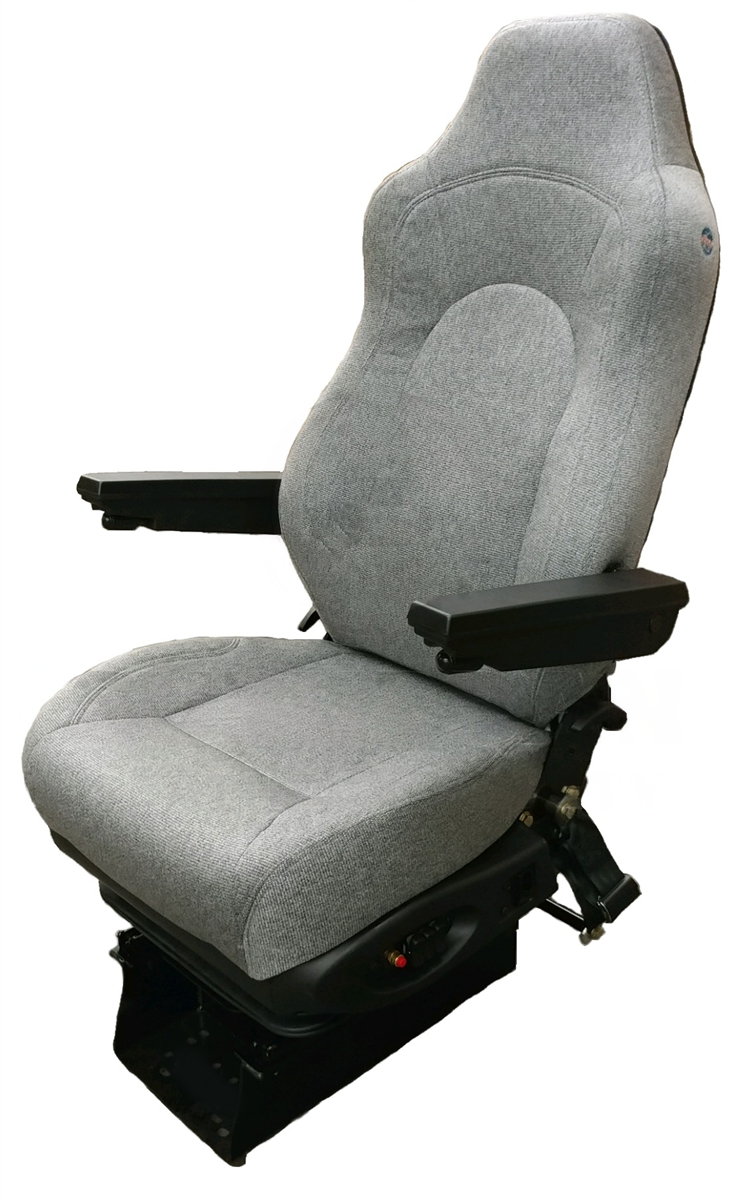 Magnus Heavy Duty Truck/Bus Seat in Grey Cloth with Dual Arms – 650 lb. Rated